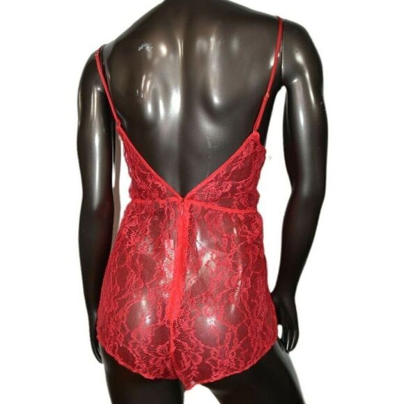 ✨Victoria Secret Teddy Lace Sexy Red Sz Large Romper✨ - Picture 4 of 9